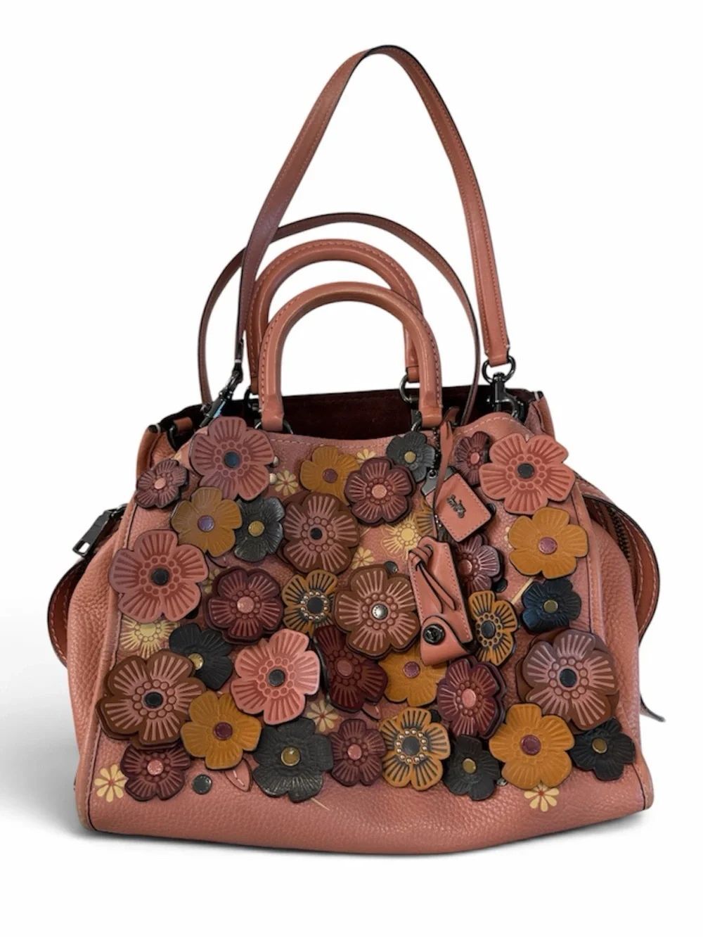 COACH 1941 TOOLED TEA ROSE WILLOW METAL AND LEATHER ROGUE 25 Rose